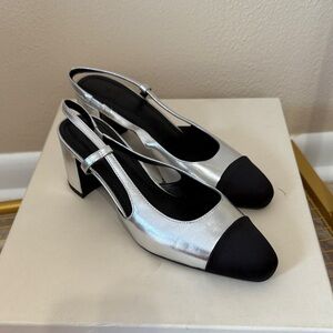 H&M Silver and Black Block Heels
